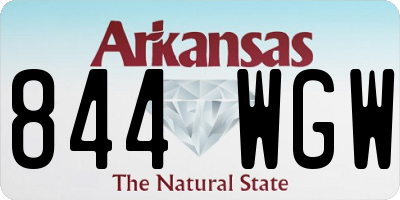 AR license plate 844WGW