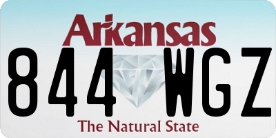 AR license plate 844WGZ
