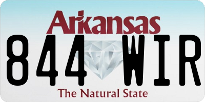 AR license plate 844WIR