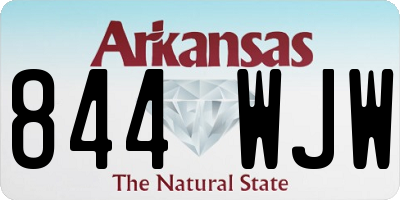 AR license plate 844WJW