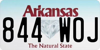 AR license plate 844WOJ