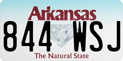 AR license plate 844WSJ