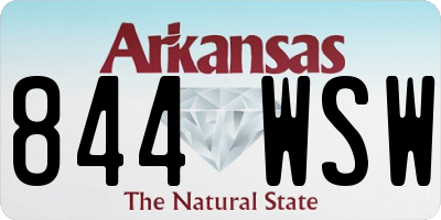 AR license plate 844WSW