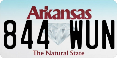 AR license plate 844WUN