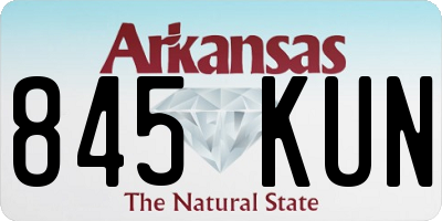 AR license plate 845KUN