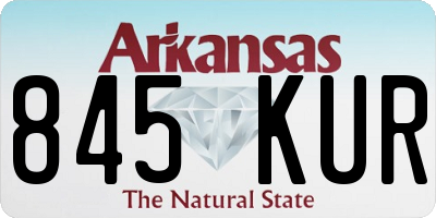 AR license plate 845KUR