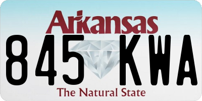 AR license plate 845KWA