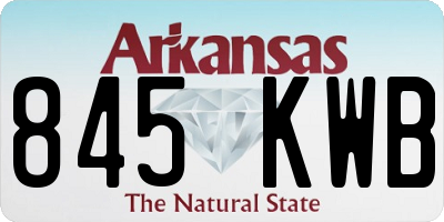 AR license plate 845KWB