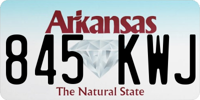 AR license plate 845KWJ