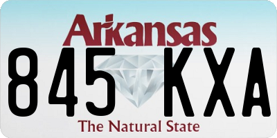 AR license plate 845KXA