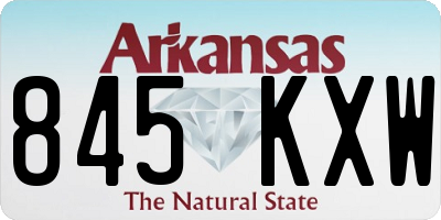 AR license plate 845KXW