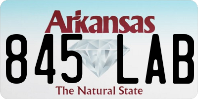 AR license plate 845LAB