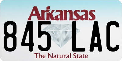 AR license plate 845LAC