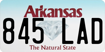 AR license plate 845LAD