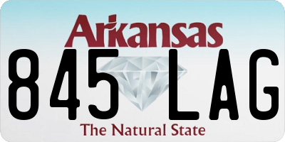 AR license plate 845LAG