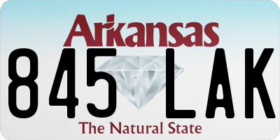 AR license plate 845LAK