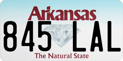 AR license plate 845LAL