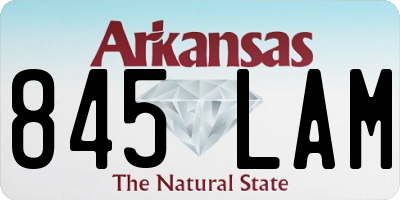 AR license plate 845LAM