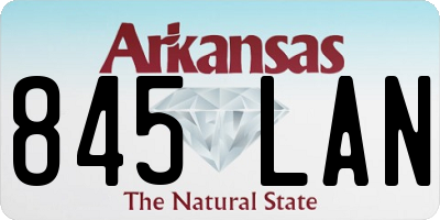 AR license plate 845LAN
