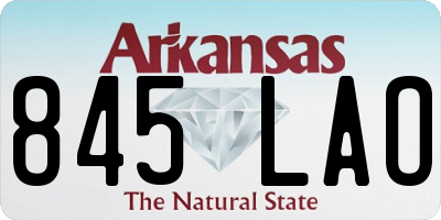AR license plate 845LAO