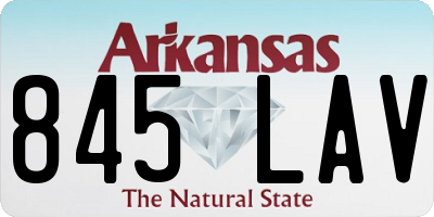 AR license plate 845LAV