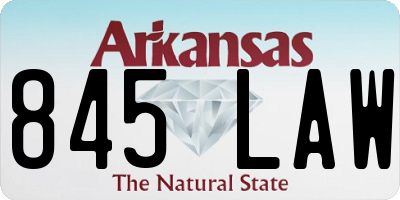 AR license plate 845LAW