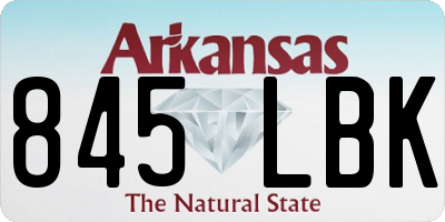 AR license plate 845LBK