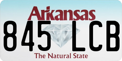 AR license plate 845LCB