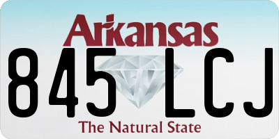 AR license plate 845LCJ