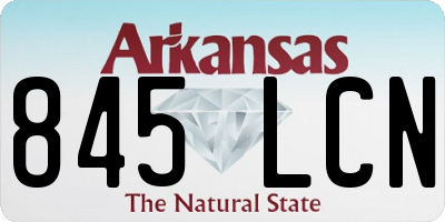 AR license plate 845LCN
