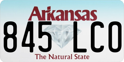 AR license plate 845LCO