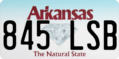 AR license plate 845LSB