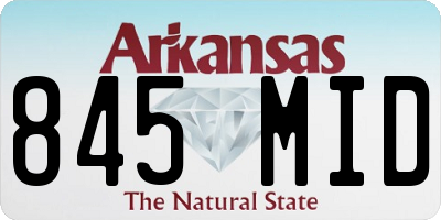 AR license plate 845MID