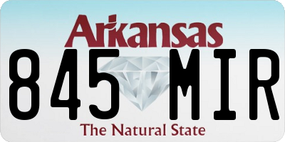 AR license plate 845MIR