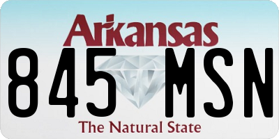 AR license plate 845MSN