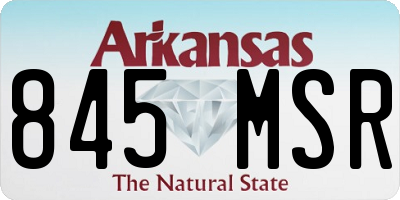 AR license plate 845MSR