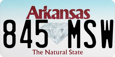 AR license plate 845MSW