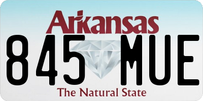 AR license plate 845MUE