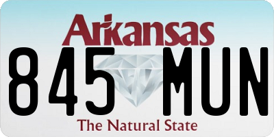AR license plate 845MUN