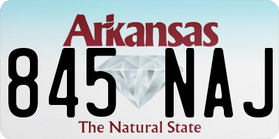 AR license plate 845NAJ