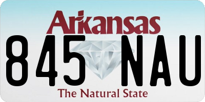 AR license plate 845NAU