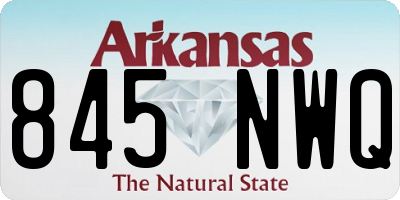 AR license plate 845NWQ