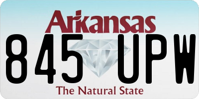 AR license plate 845UPW