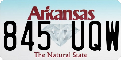 AR license plate 845UQW