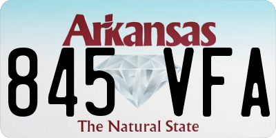 AR license plate 845VFA
