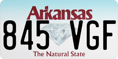 AR license plate 845VGF
