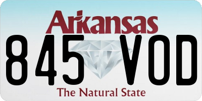 AR license plate 845VOD