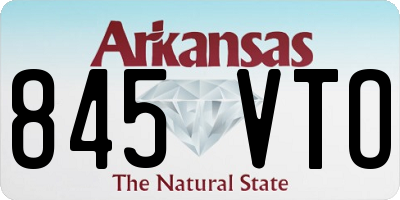 AR license plate 845VTO