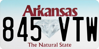 AR license plate 845VTW