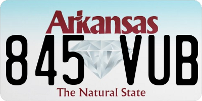 AR license plate 845VUB